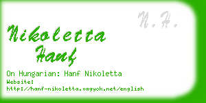 nikoletta hanf business card